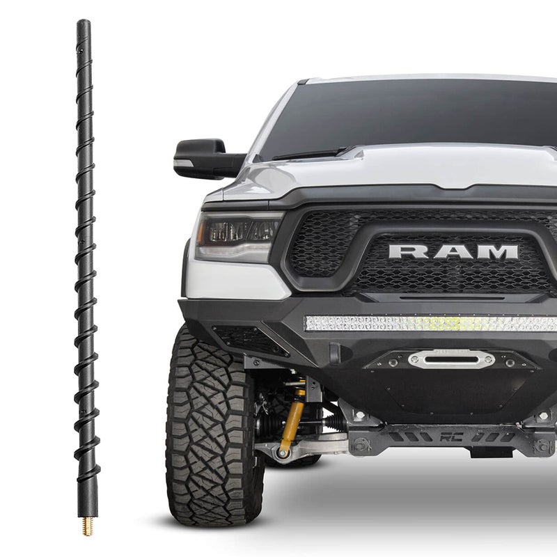 KSaAuto 13 Inch Antenna for Dodge Ram 1500 2500 3500 2010-2024 2025, Dodge Ram 1500 Accessories, Truck Dodge Ram Classic Warlock Antenna Replacement, Spiral Rubber Car Antenna Upgrade Radio Reception - Image 1